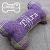 Personalised Bone Dog Toy - Country Tweed Collection - Purple Heather (Tara)